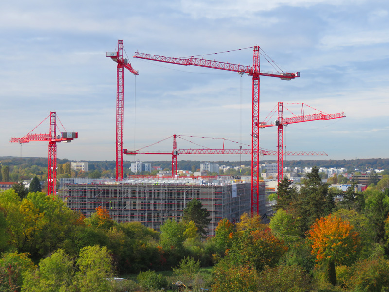 Five WT 650 e.tronic at the major construction site police headquarters Offenbach